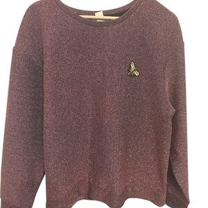 H&M Purple Sweater with Bee Embellishment